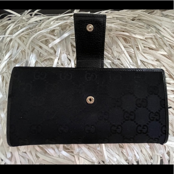 VINTAGE GUCCI MONOGRAM CANVAS WALLET GUCCISSIM BRITT - Picture 4 of 16